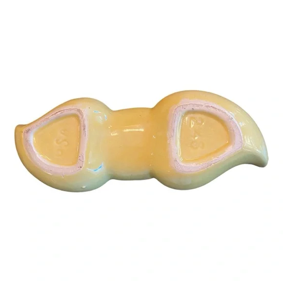 Vintage MCM yellow ceramic vessel. EVC - Picture 7 of 9